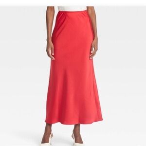 Women's Maxi Slip Skirt Red new 🆕